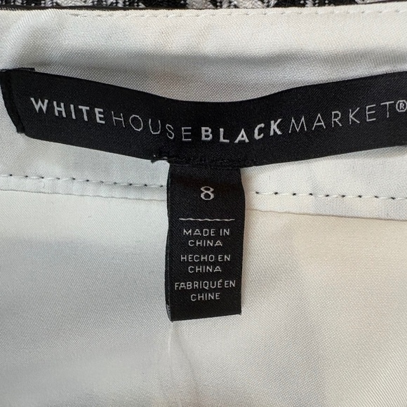 White House Black Market Ecru/Black Plaid Boot Pencil Mini Skirt NWT - Picture 5 of 14